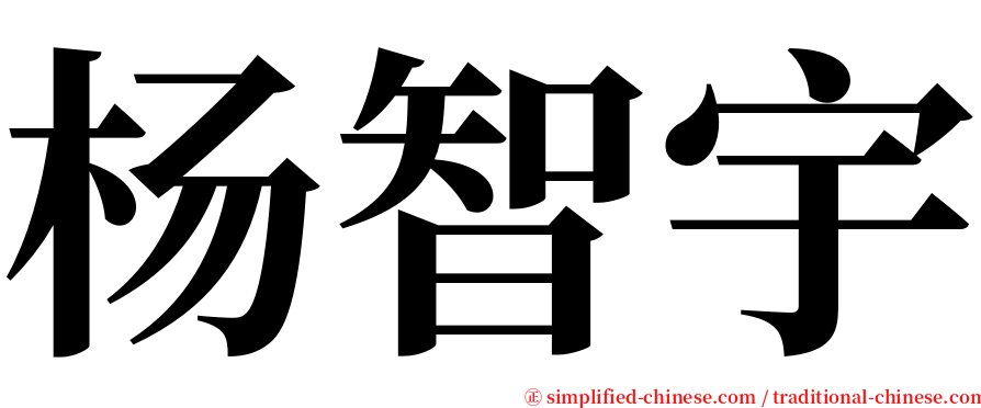 杨智宇 serif font