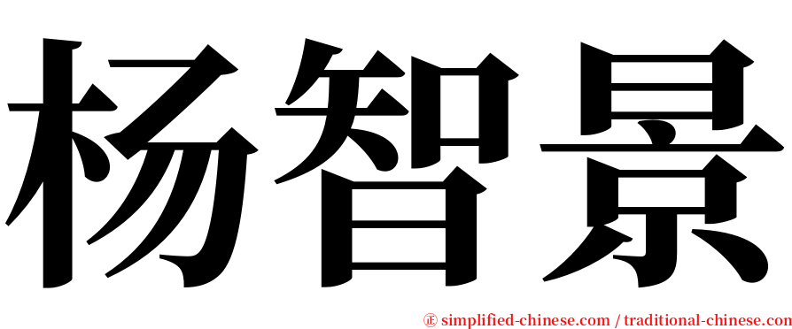 杨智景 serif font