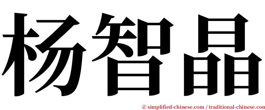 杨智晶 serif font