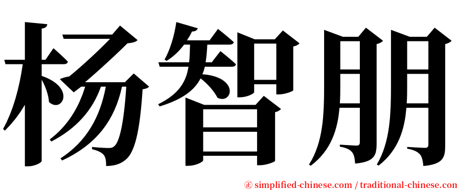 杨智朋 serif font