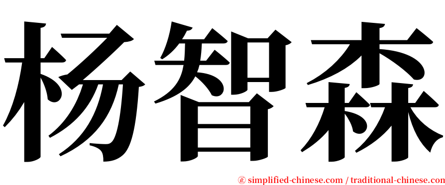杨智森 serif font