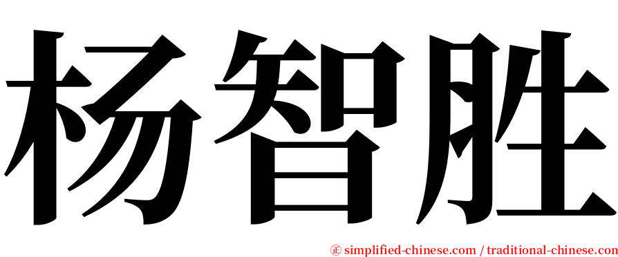 杨智胜 serif font