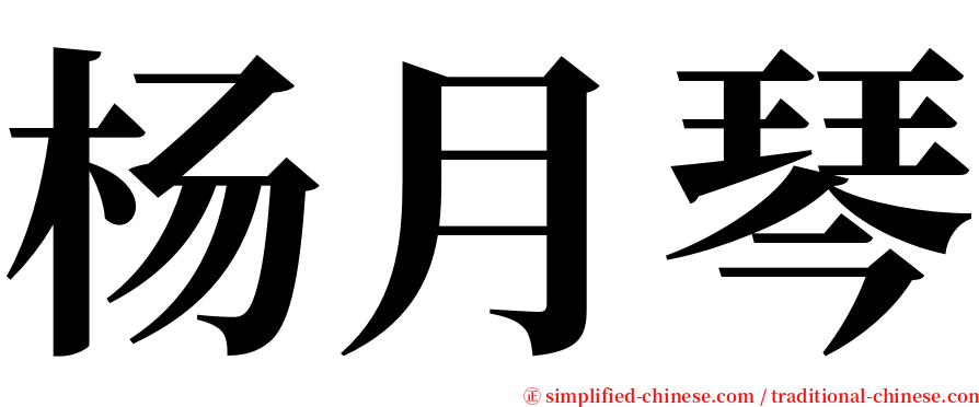 杨月琴 serif font