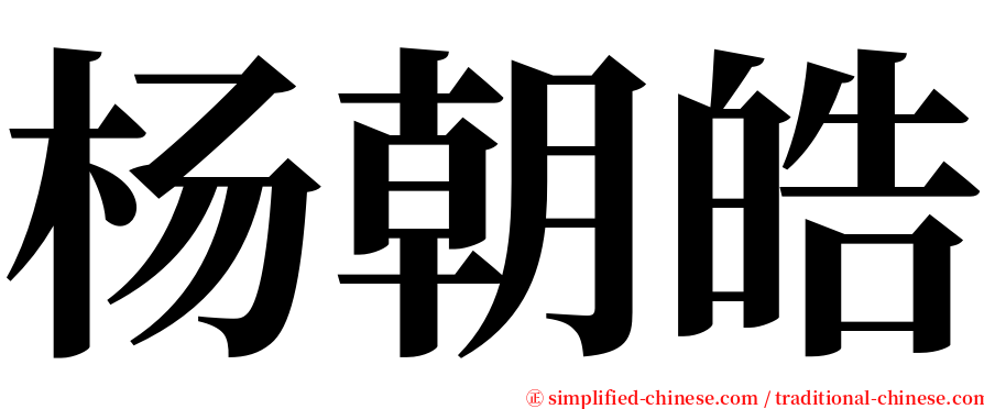 杨朝皓 serif font