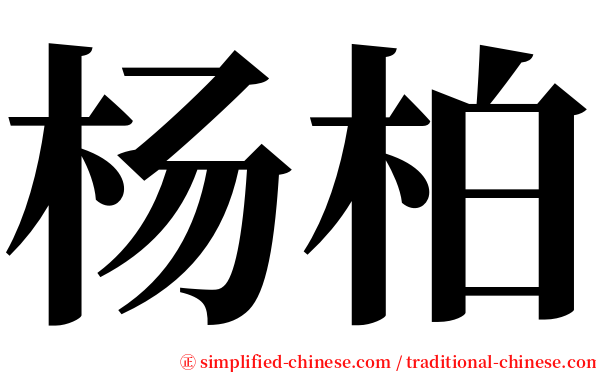 杨柏 serif font