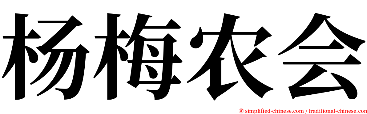 杨梅农会 serif font