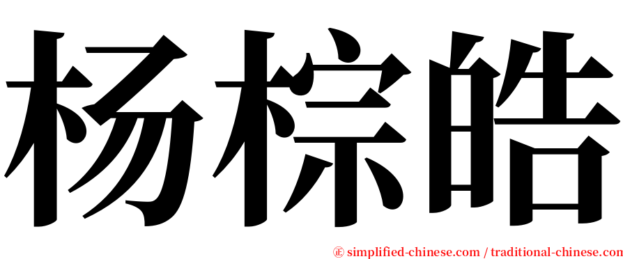 杨棕皓 serif font