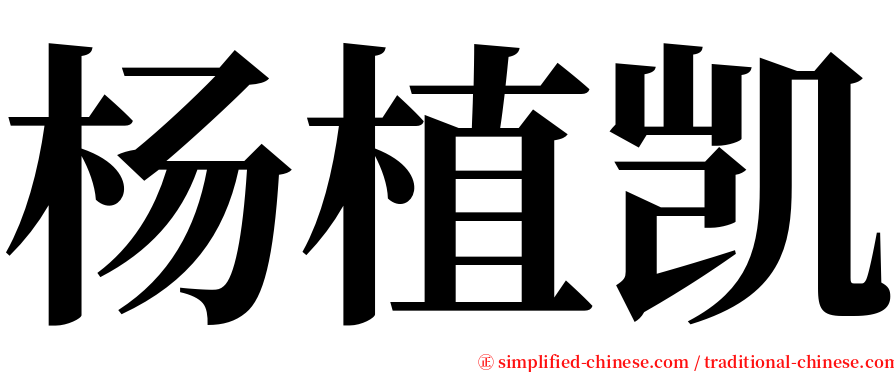 杨植凯 serif font