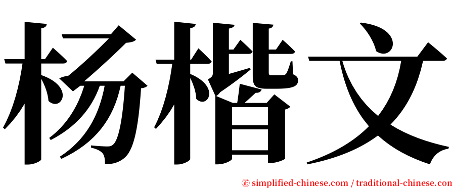 杨楷文 serif font