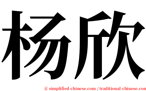 杨欣 serif font