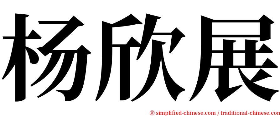 杨欣展 serif font