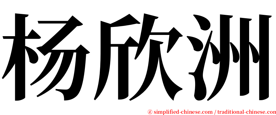 杨欣洲 serif font