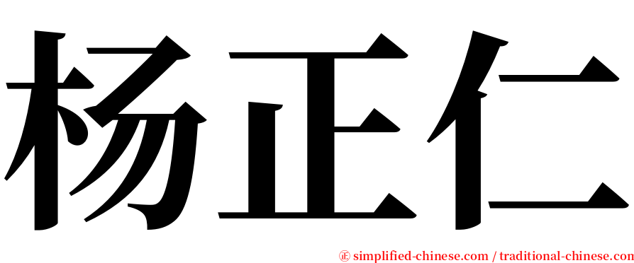 杨正仁 serif font