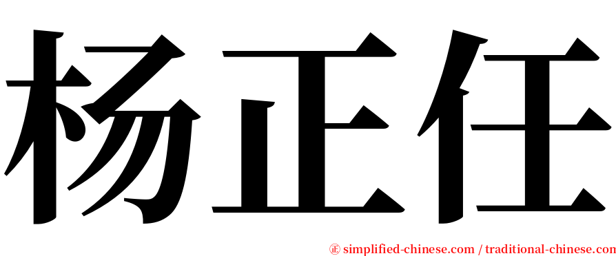 杨正任 serif font