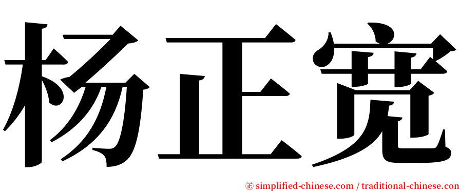 杨正宽 serif font