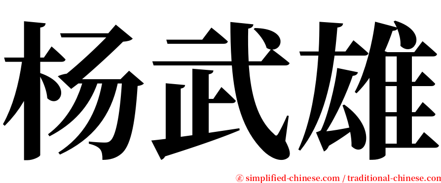 杨武雄 serif font