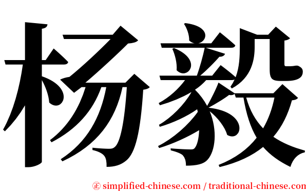 杨毅 serif font