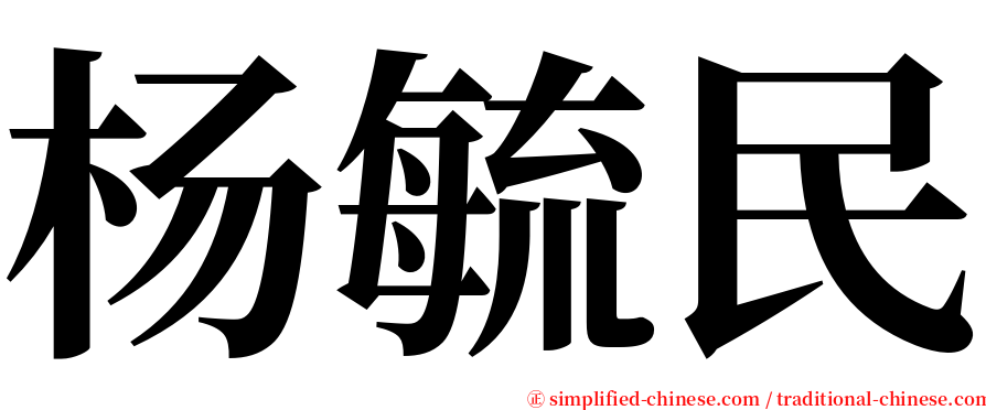 杨毓民 serif font