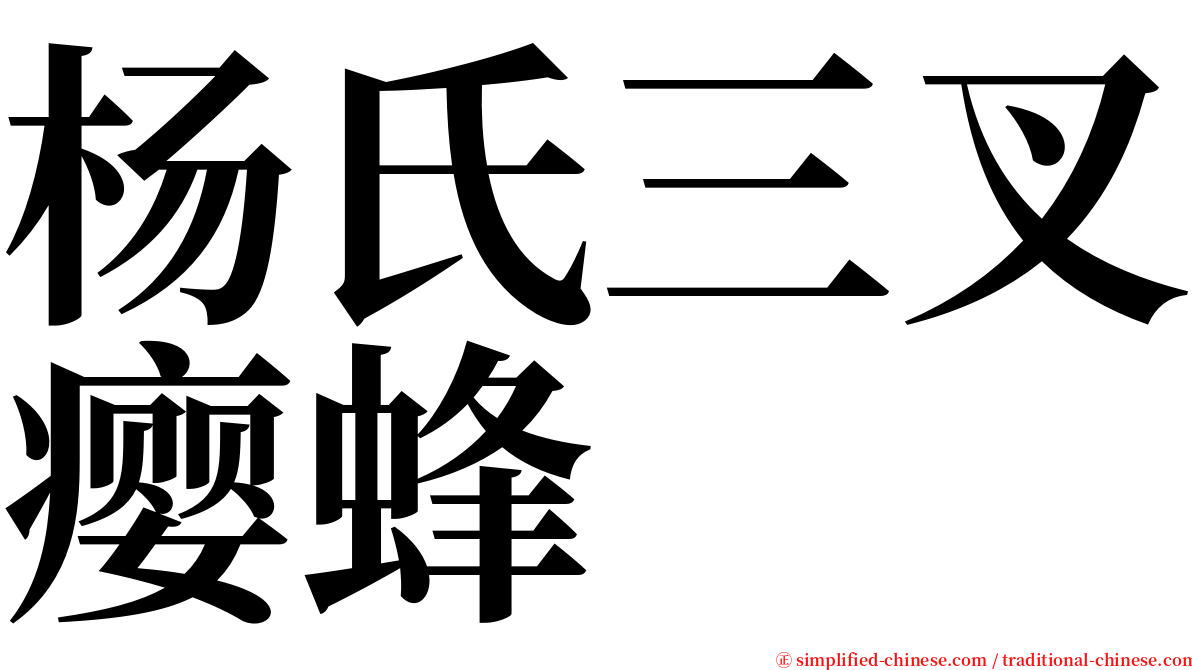 杨氏三叉瘿蜂 serif font