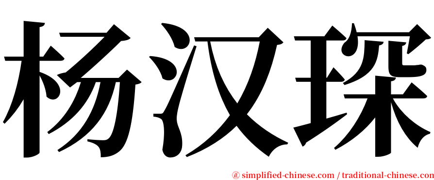 杨汉琛 serif font