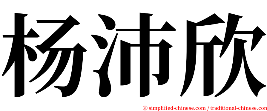 杨沛欣 serif font