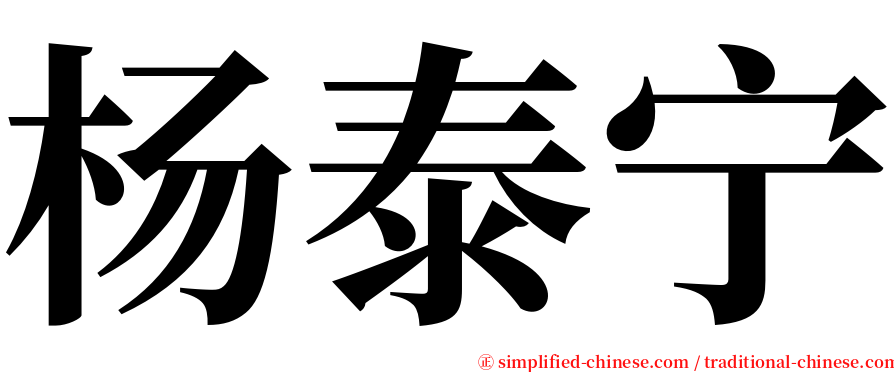 杨泰宁 serif font