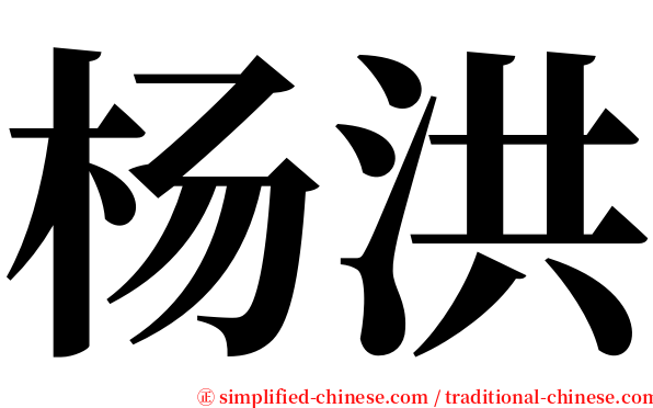 杨洪 serif font