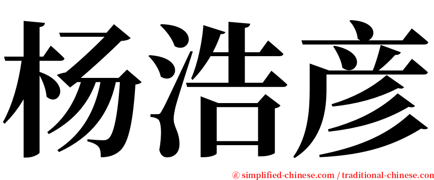 杨浩彦 serif font