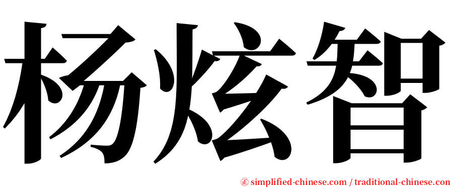 杨炫智 serif font