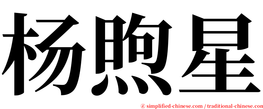 杨煦星 serif font