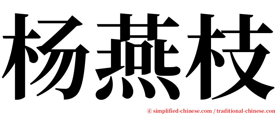 杨燕枝 serif font