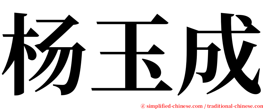 杨玉成 serif font
