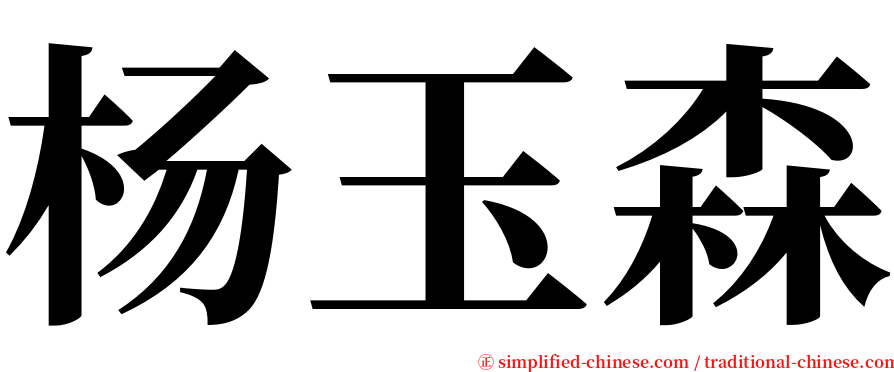 杨玉森 serif font