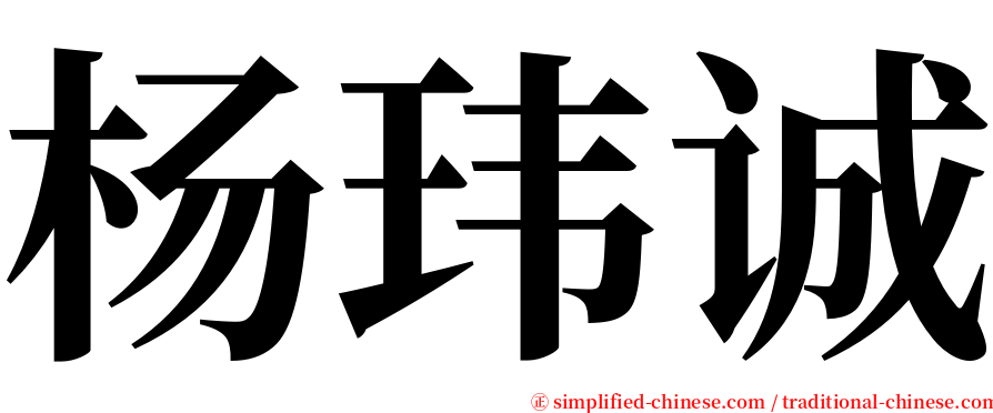 杨玮诚 serif font