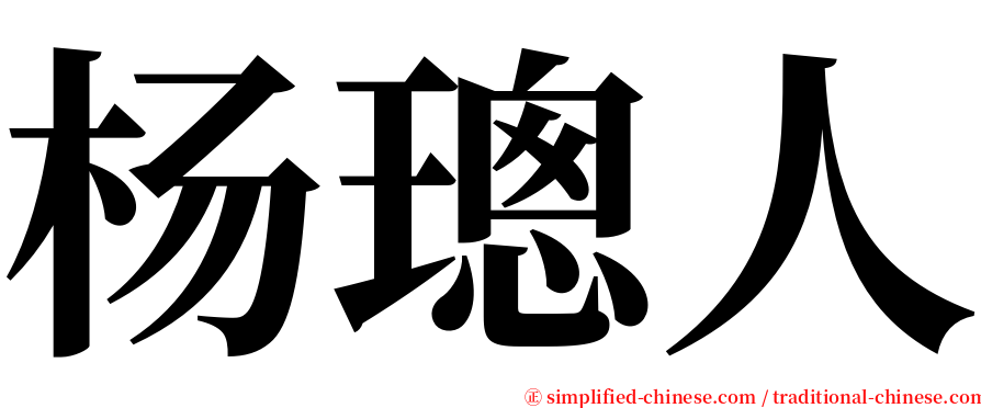 杨璁人 serif font