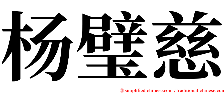 杨璧慈 serif font