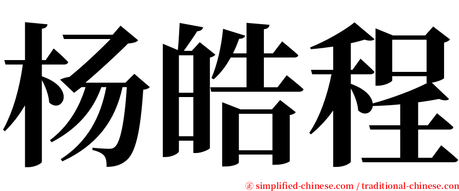 杨皓程 serif font
