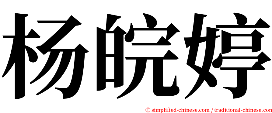 杨皖婷 serif font