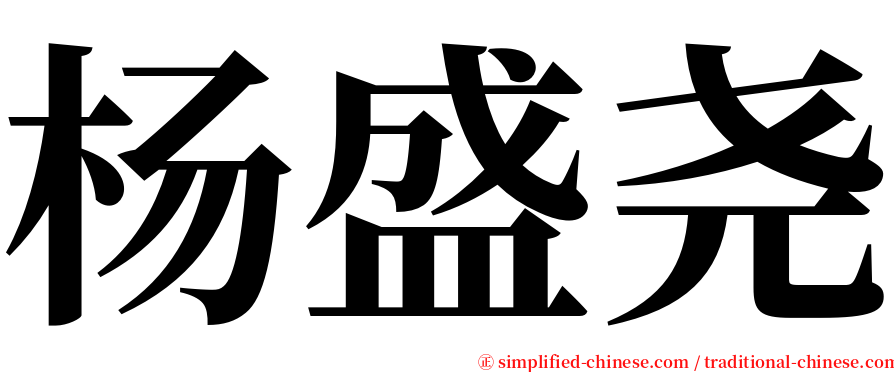 杨盛尧 serif font