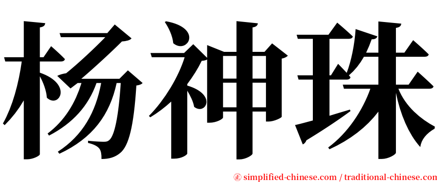 杨神珠 serif font