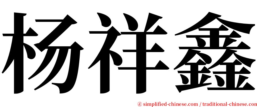 杨祥鑫 serif font