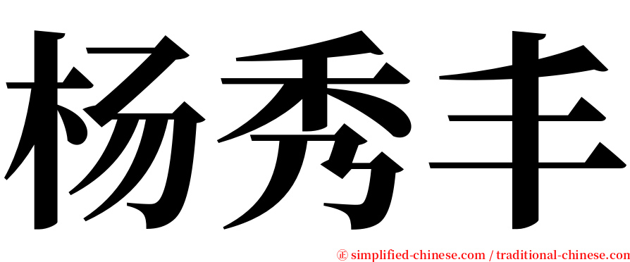 杨秀丰 serif font