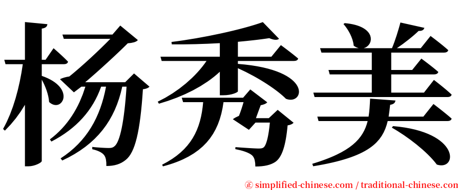 杨秀美 serif font