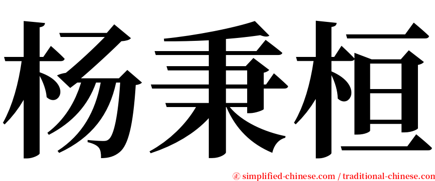 杨秉桓 serif font