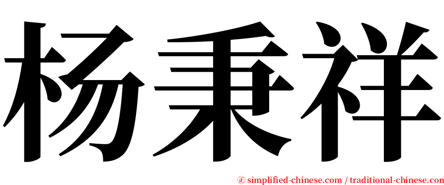 杨秉祥 serif font