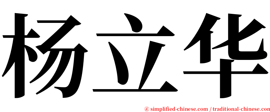 杨立华 serif font