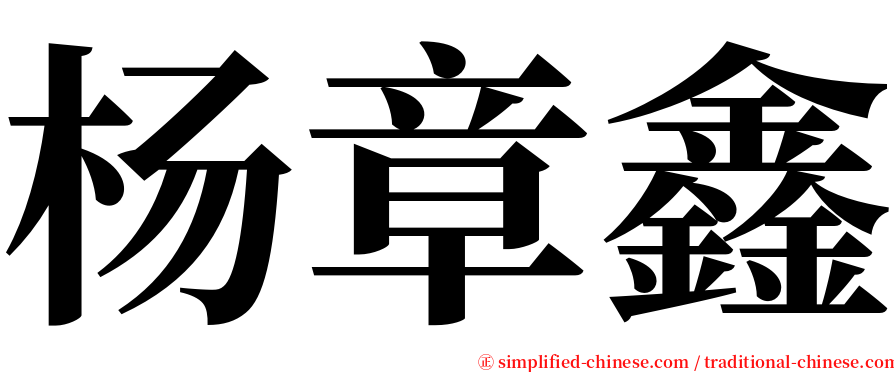 杨章鑫 serif font