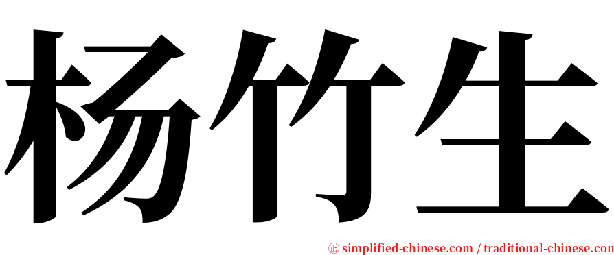 杨竹生 serif font