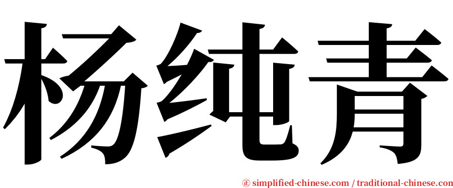 杨纯青 serif font