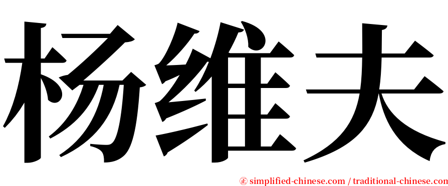 杨维夫 serif font